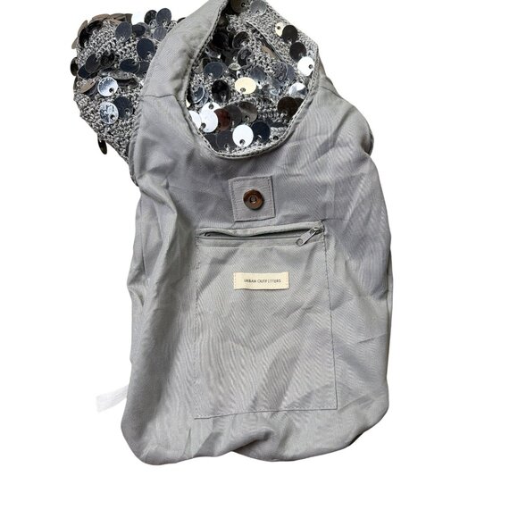 Urban Outfitters Sequin Embellished Silver Tote Bag With Inner Pocket - Picture 8 of 9